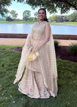 Nude Embellished Lehenga