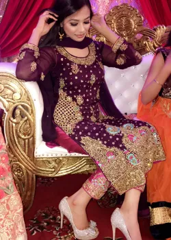 Purple Engagement Kurta Set