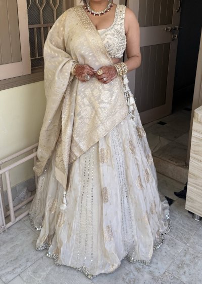 Ivory Embellished Lehenga