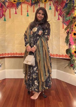 Black Floral Anarkali