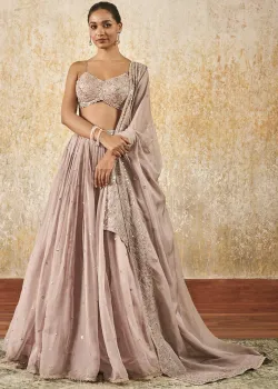 Dusty Pink Embroidered Lehenga