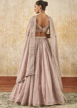 Dusty Pink Embroidered Lehenga - hover