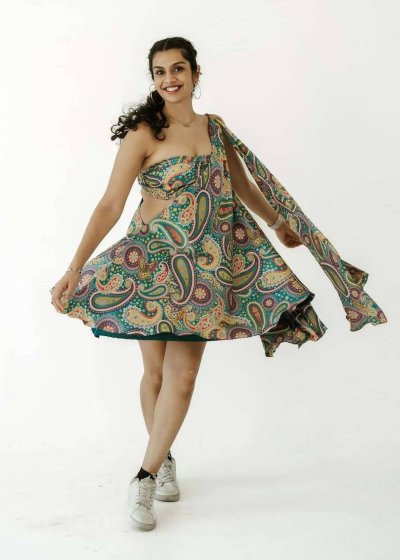 Paisley Cutout Mini Dress