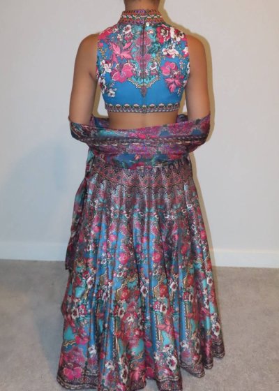 Blue Printed Lehenga