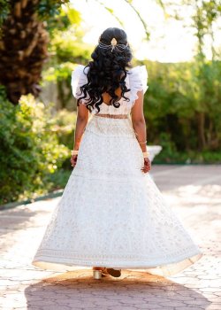 White Puff Sleeve Lehenga - hover
