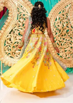 Yellow Floral Lehenga - hover