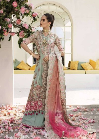 Teal Embroidered Anarkali Set