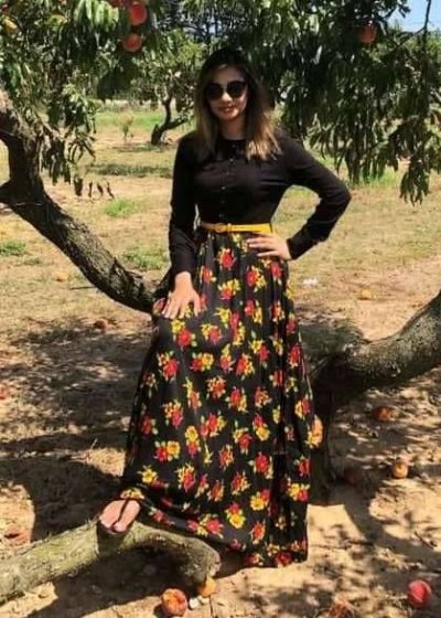 Black Floral Linen Maxi Dress