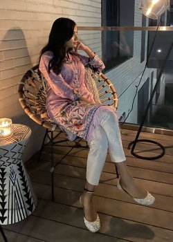 Lilac Floral Print Top
