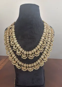 Antique Polki Raani Haar Necklace Set