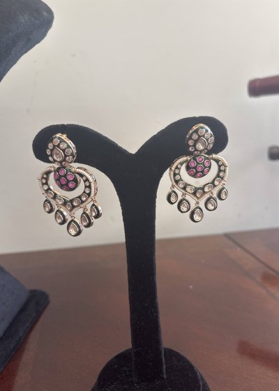 Designer-Inspired Polki & Moissanite Bridal Necklace Set