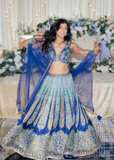 Blue Embroidered Lehenga
