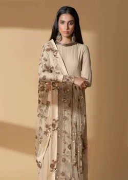 Ivory Embroidered Anarkali Set - hover