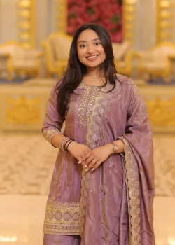 Mauve Embroidered Sharara Set - hover