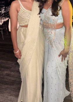 Light Green Pre-Draped Sari - hover