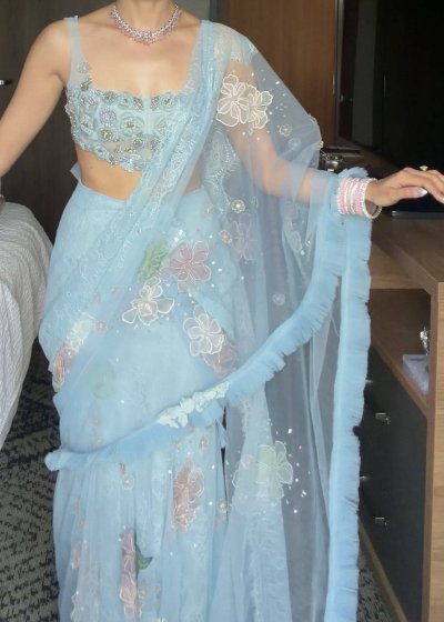 Blue Lace Sari
