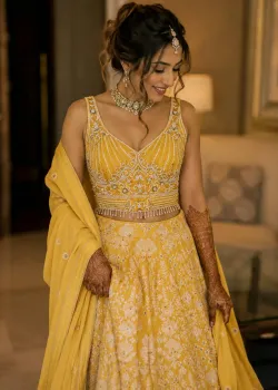 Canary Yellow Sharara Set