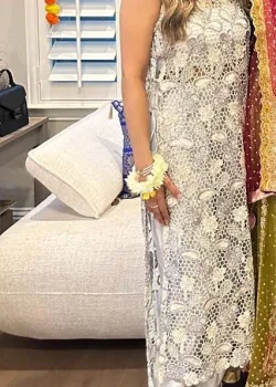 Silver and White Kurta Set - hover