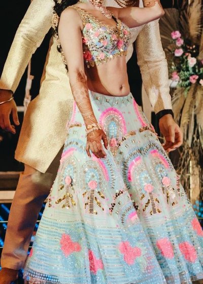 Pastel Bejeweled Half Lehenga