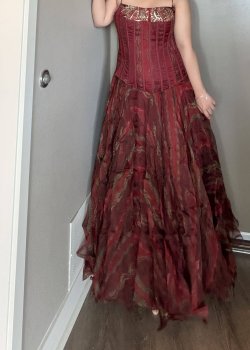 Maroon Corset Gown