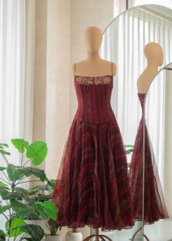 Maroon Corset Gown