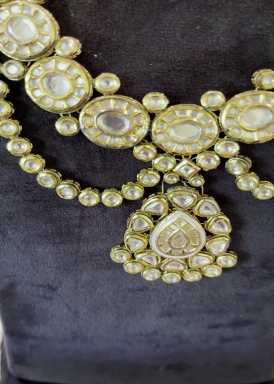 Gold Polki Kundan Necklace Set