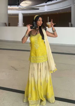 Yellow Ombre Sharara - hover