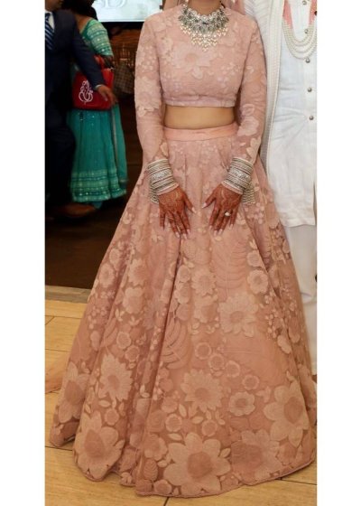 Dusty Pink Embroidered Lehenga