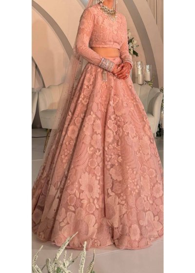 Dusty Pink Embroidered Lehenga