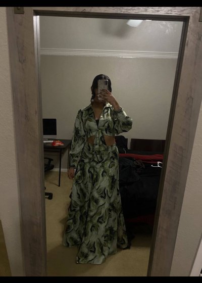 Green Marble Print Co-Ord Set