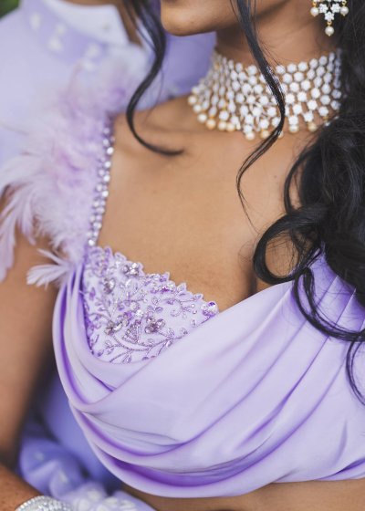 Lavender Drape Blouse Lehenga