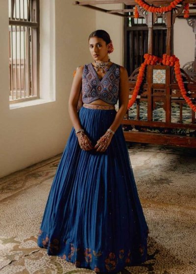 Blue Sitara Lehenga