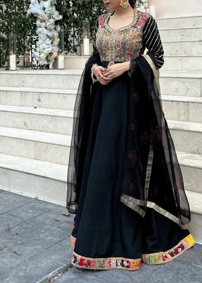 Black Embellished Anarkali