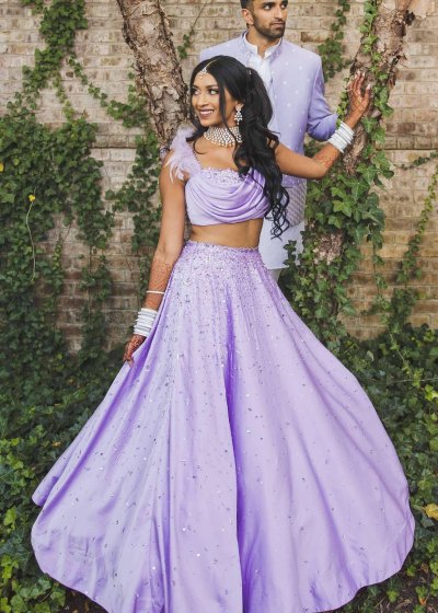 Lavender Drape Blouse Lehenga
