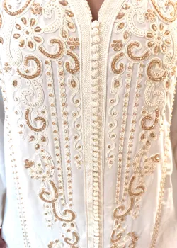 Ivory Gold Kaftan - hover