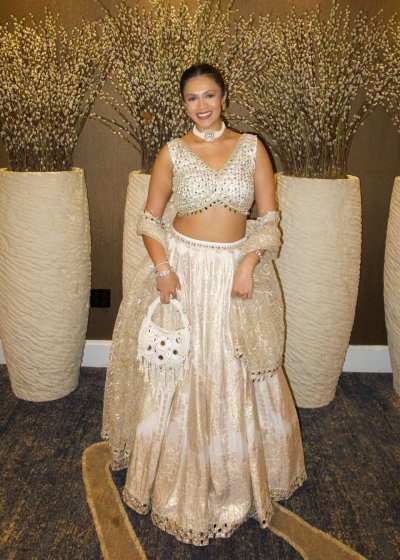 Ivory Mirrorwork Lehenga