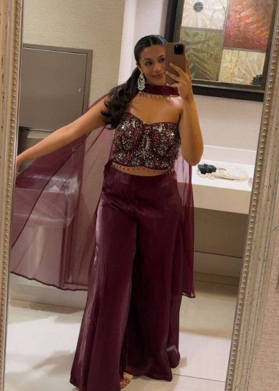 Wine Sharara Set