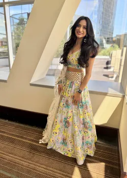 Pastel Multicolor Print Lehenga - hover