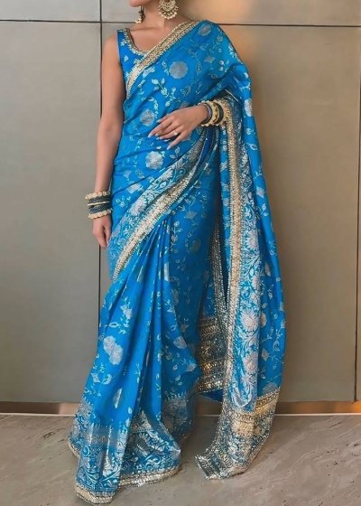 Blue Banarasi Sari
