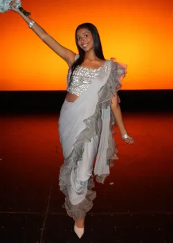 Silver Pre-Draped Sari