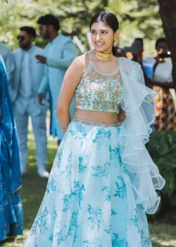 Blue Floral Lehenga