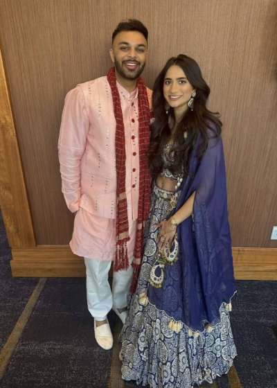 Navy Medallion Print Boho Lehenga Set
