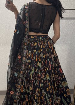 Black Floral Lehenga