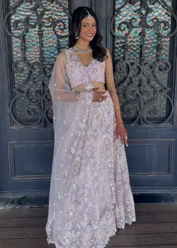 Dusty Lavender Sequin Embroidered Lehenga