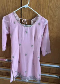 Blush Pink Pearl-Embellished Sharara