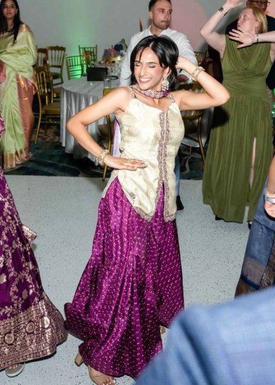 Purple Polka Dot Sharara Set