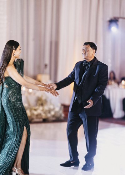 Emerald Sequin Sari Gown