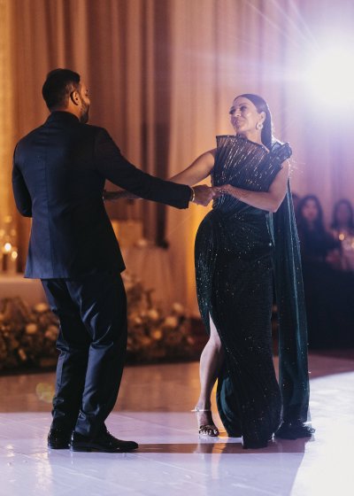 Emerald Sequin Sari Gown
