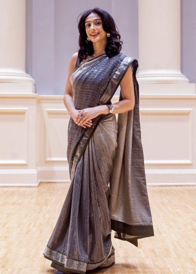Gray Sequin Sari