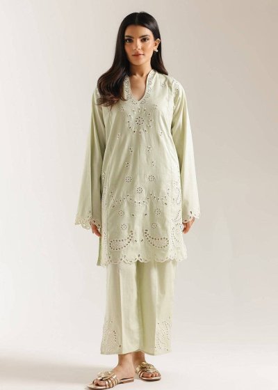 Sage Green Cutwork Kurta Set